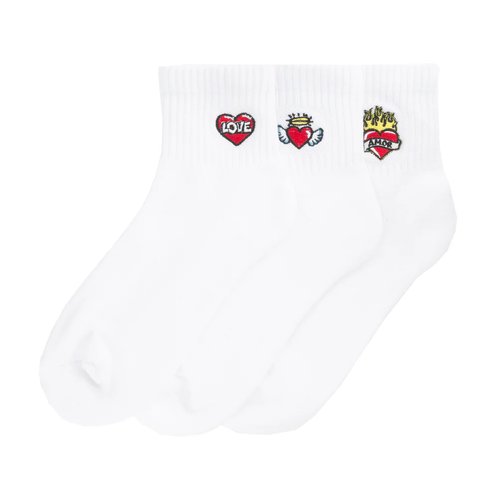 3 Pack Medium Embroidered Quarter