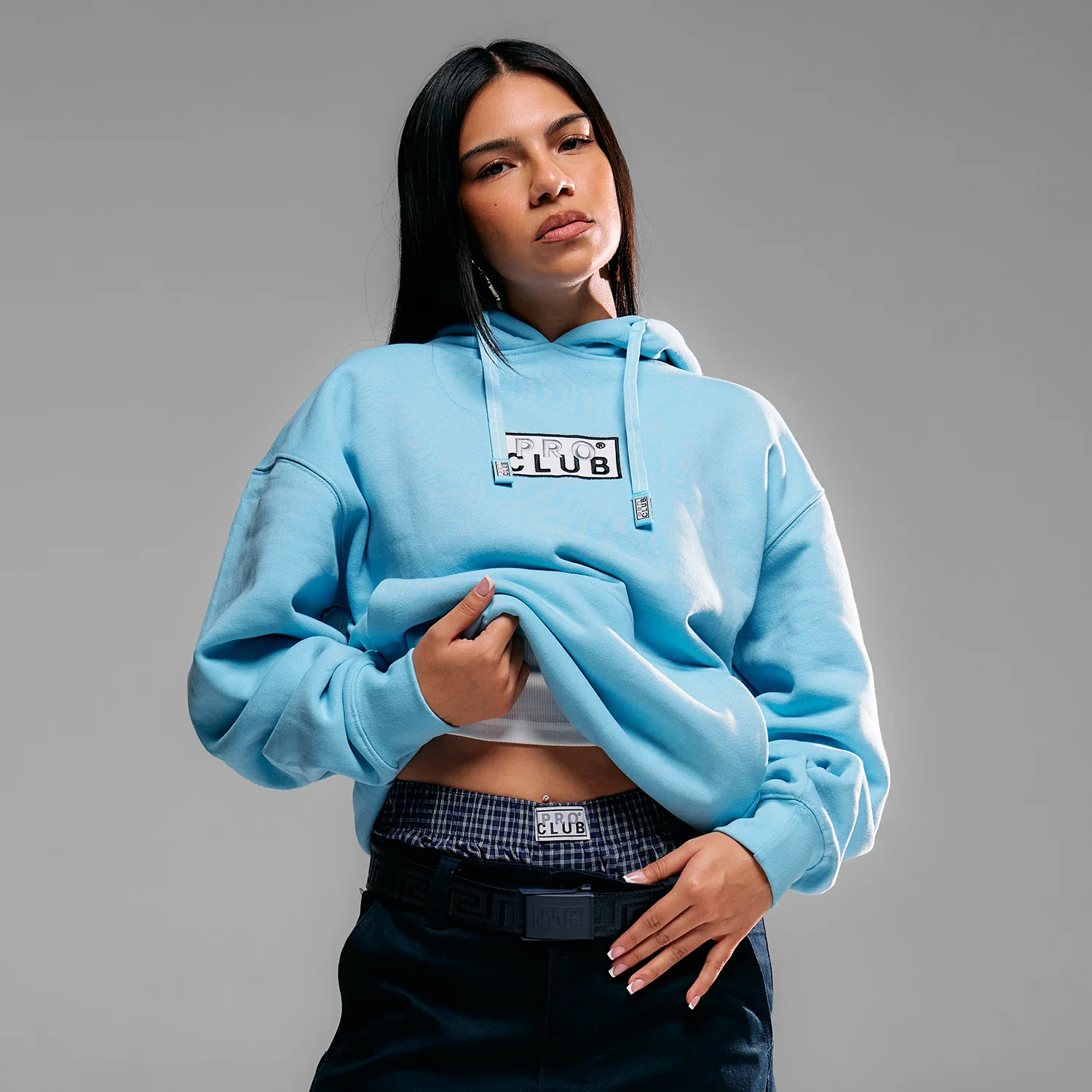 Embroidered Box Logo Hoody - Mens - Image 2