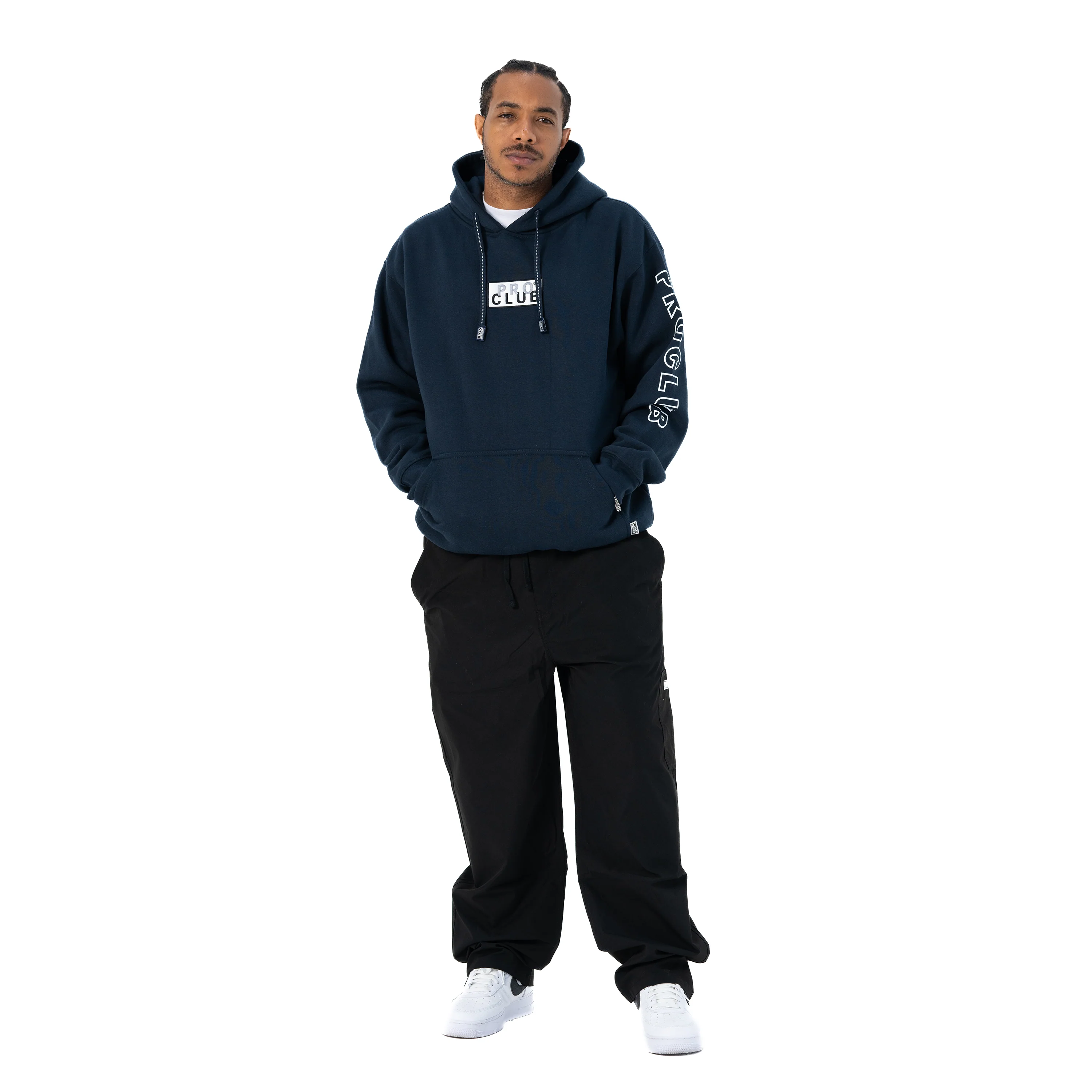 Embroidered Box Logo Hoody - Mens - Image 4