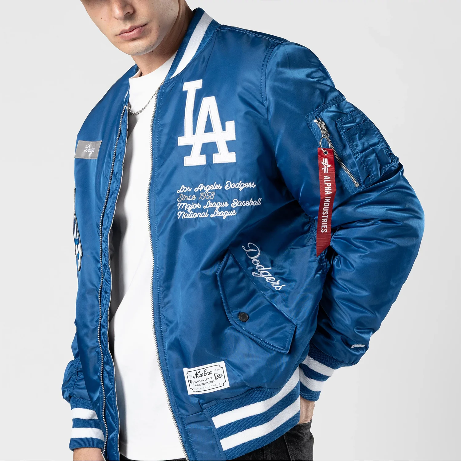Los Angeles Dodgers Alpha Bomber Jacket -Mens - Image 4