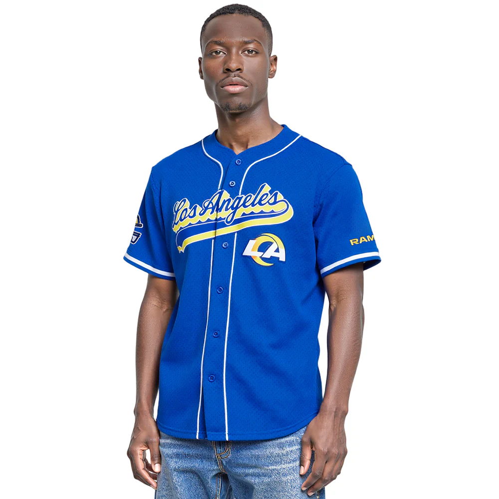 Los Angeles Rams Mesh Button Down Shirt - Mens - Image 2