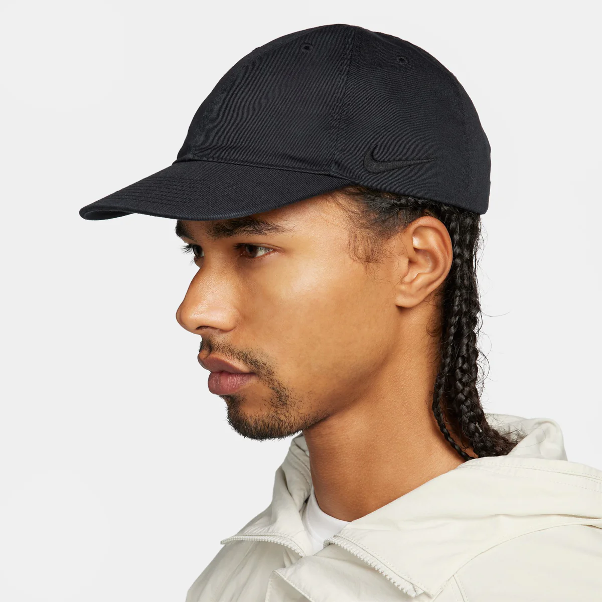Nike Club Cap Flat Bill Tonal Swoosh Washed Strapback - Image 2