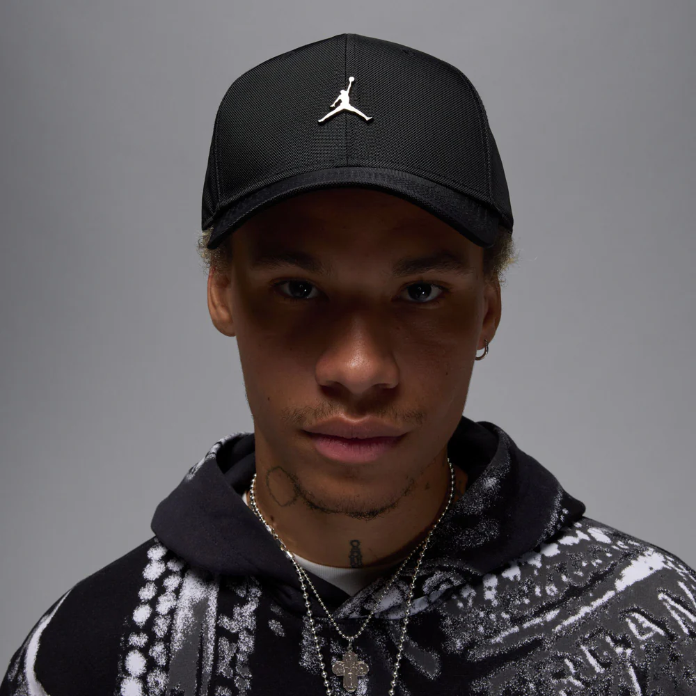 Jordan Rise Cap Structured Curved Bill Metal Jumpman Strapback - Image 2