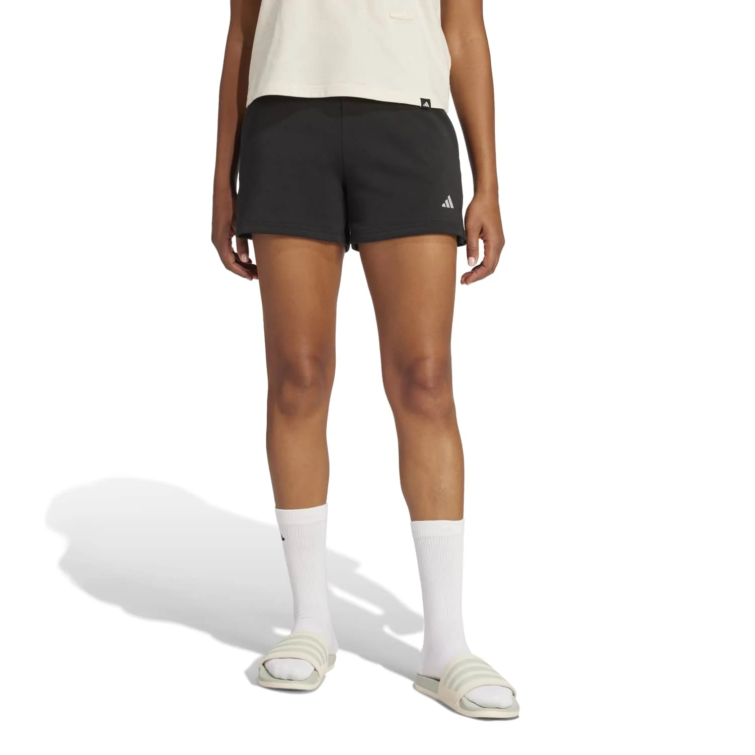 Essentials 3 Stripes Cotton Shorts - Womens - Image 2