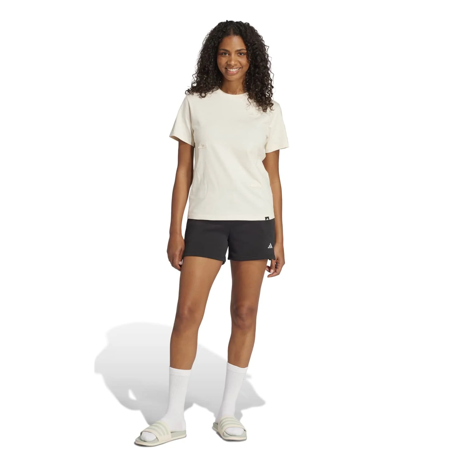 Essentials 3 Stripes Cotton Shorts - Womens - Image 3