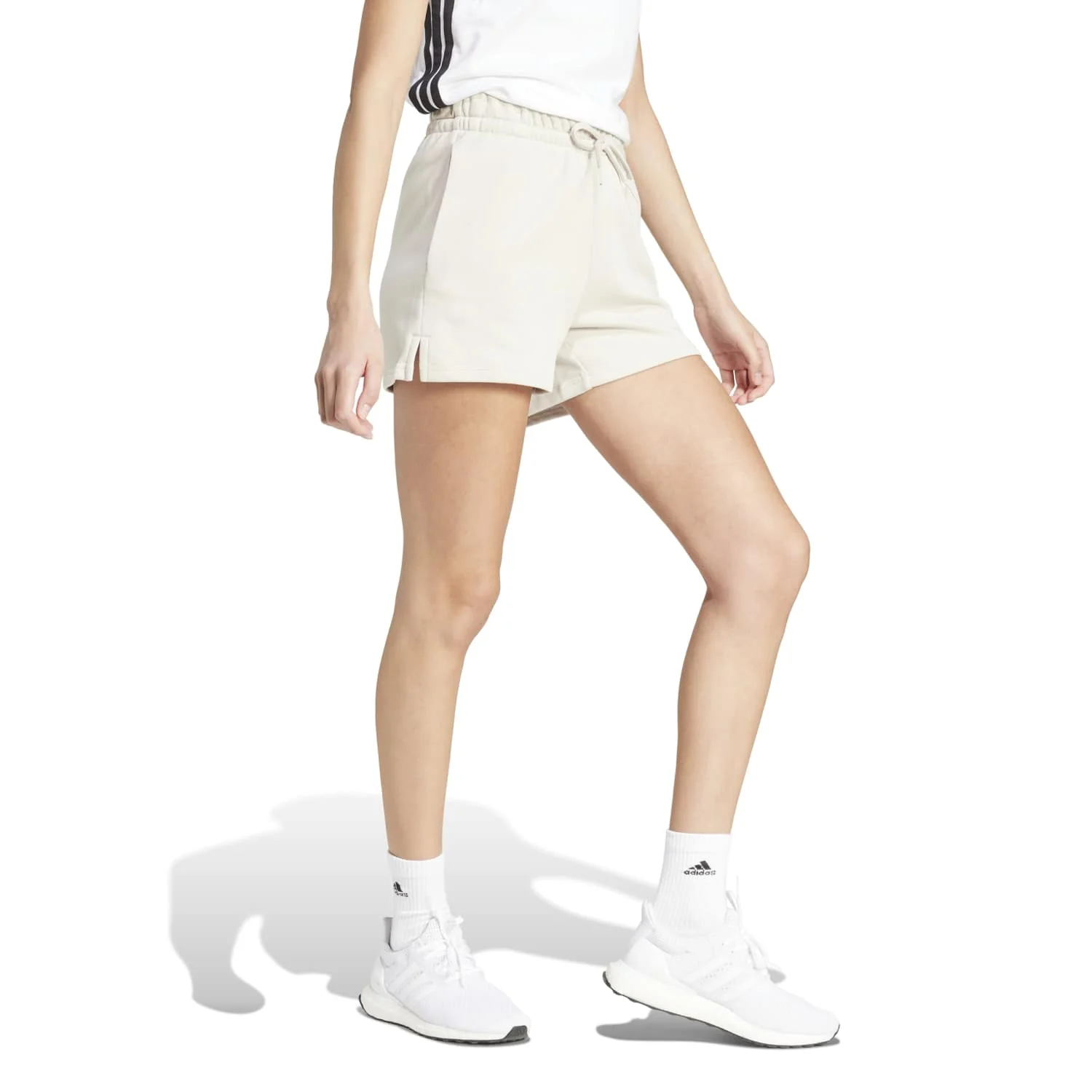 Essentials 3 Stripes Cotton Shorts - Womens - Image 3