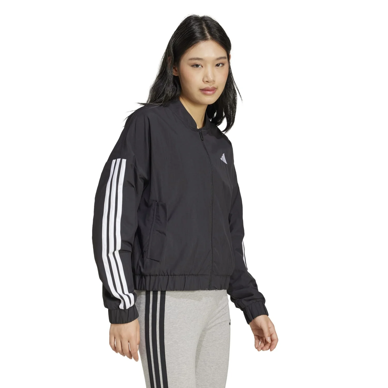 Essentials 3-Stripe Woven Bomber Jacket - Womens - Image 4