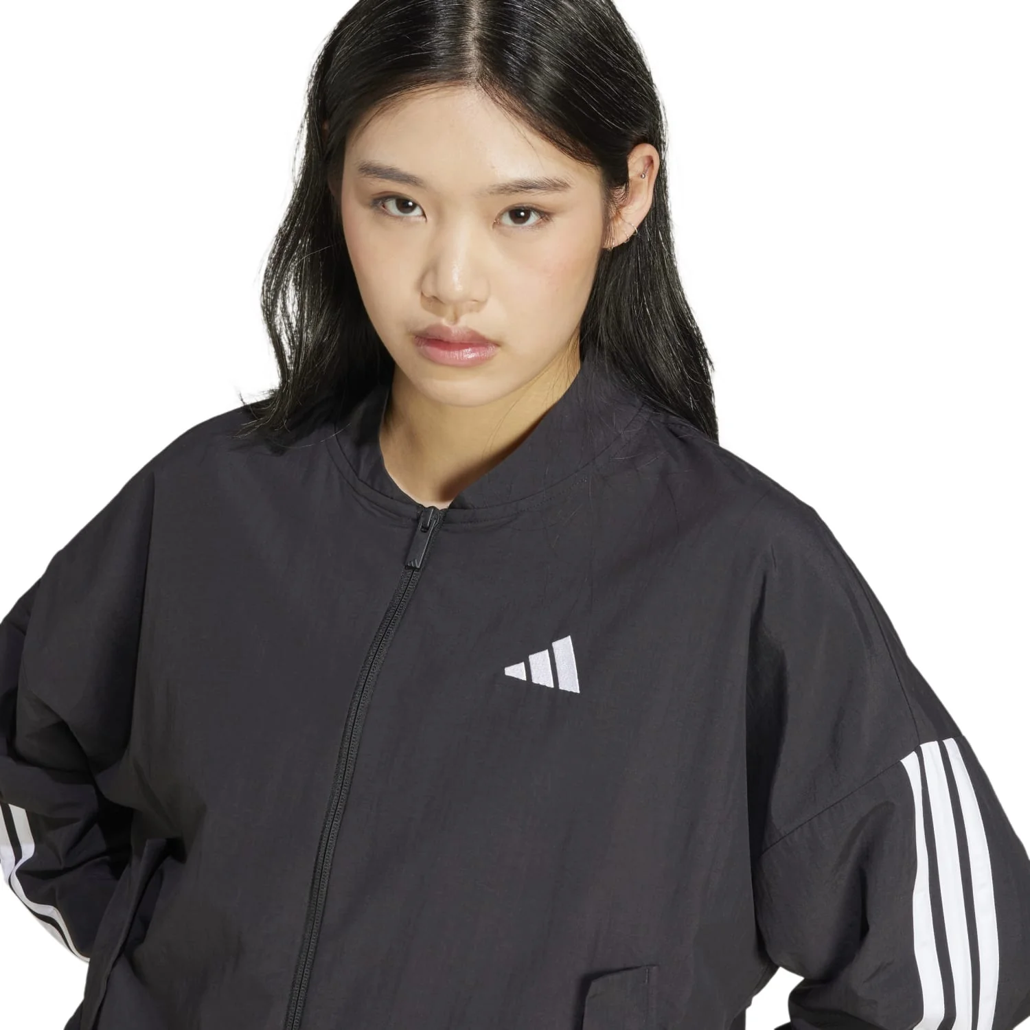 Essentials 3-Stripe Woven Bomber Jacket - Womens - Image 5