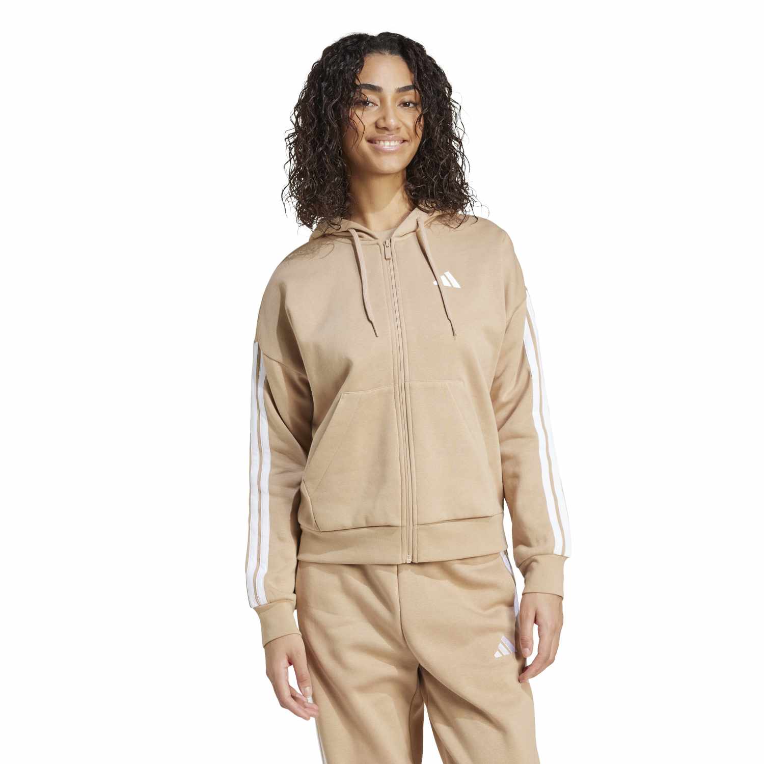 Essentials 3-Stripe FZ Hoody - Womens - Image 2