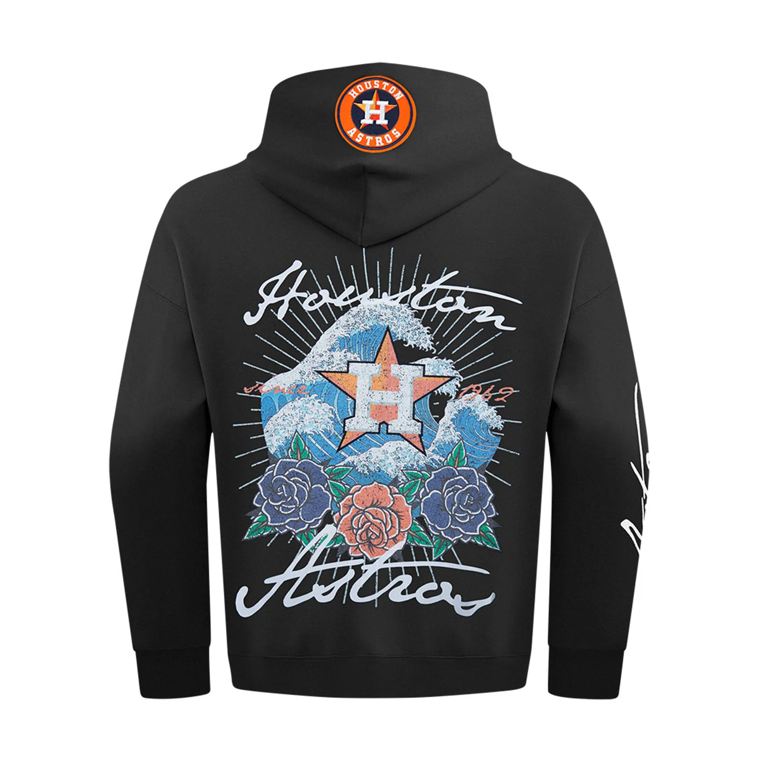 Houston Astros Wave & Roses Hoodie-Mens - Image 3