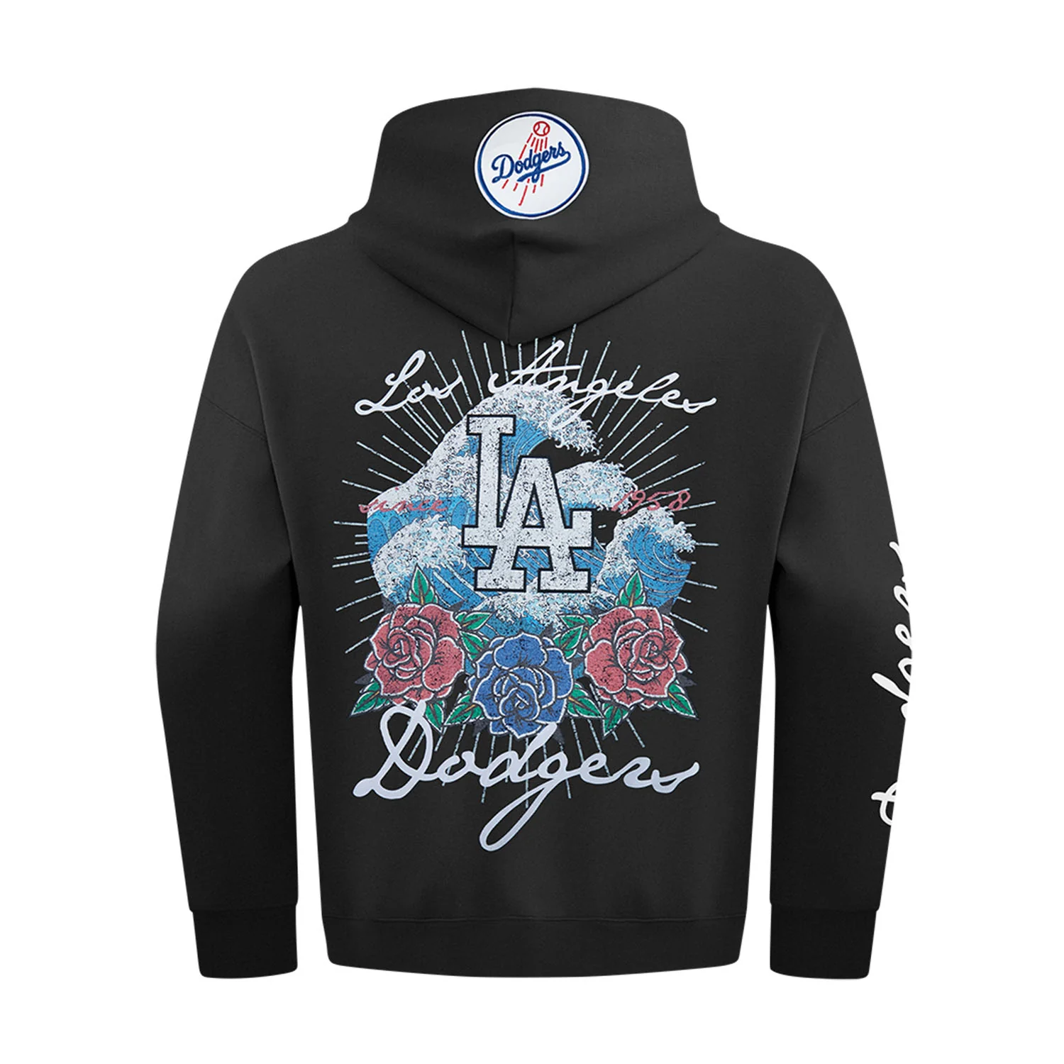 Los Angeles Dodgers Wave & Roses Hoodie -Mens - Image 3