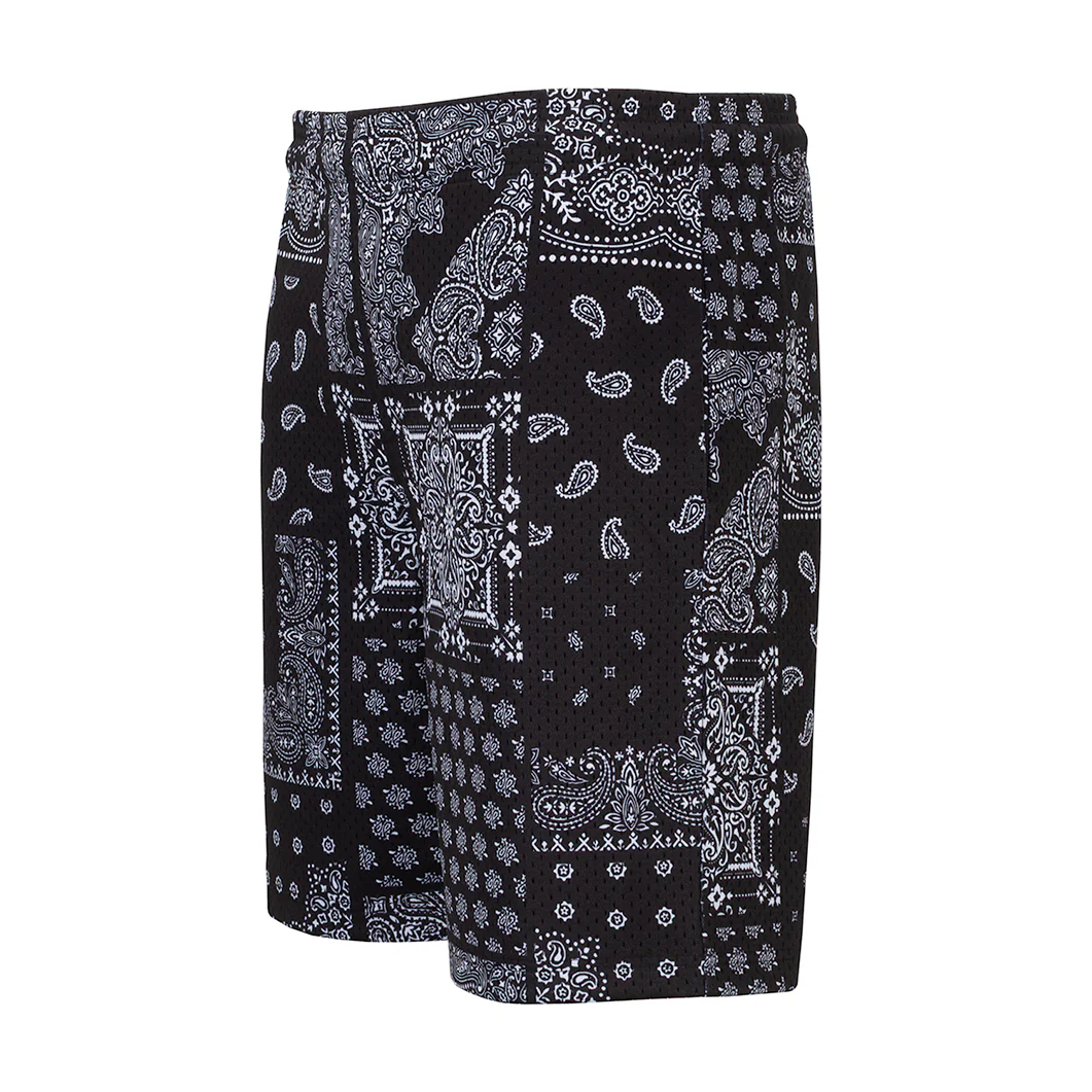 Printed Mesh Short Patchwork Paisly - Mens - Image 2
